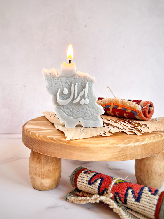 شمع سفید طرح نقشه ایران