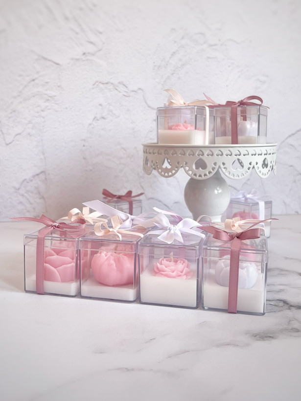 پک سه عددی باکس مینی شمع گل ؛ با سه مدل گل